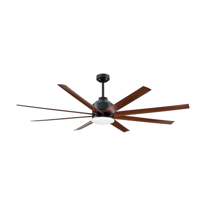 Black and Dark Wood Grain Traditional Ceiling Fan with Light