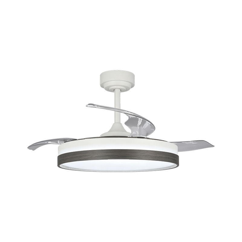 Rustic Wood Grain Retractable Fan Light