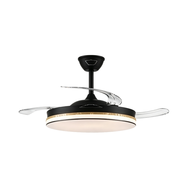 Rustic Wood Grain Retractable Fan Light