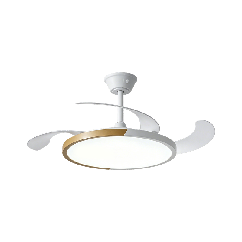 Rustic Wood Grain Retractable Fan Light