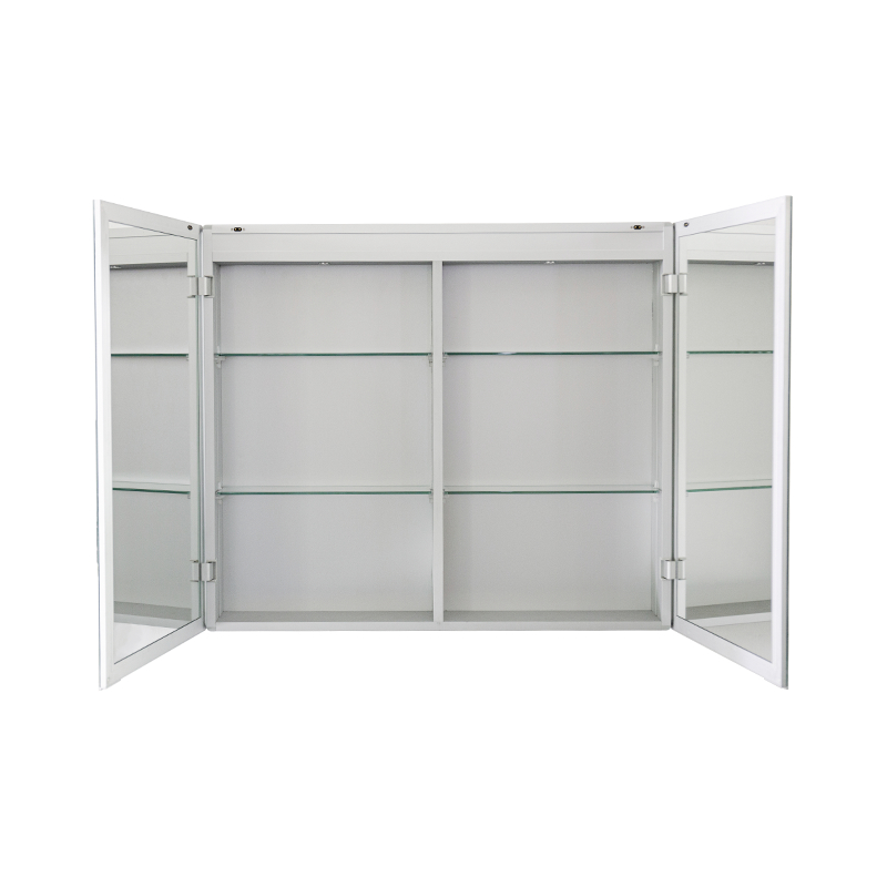 Intelligent Double-Door Backlit Mirror Cabinet With Magnetic Switch