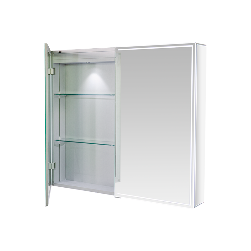 Aluminum Alloy Double-Door Waterproof Mirror Cabinet With LED Lights