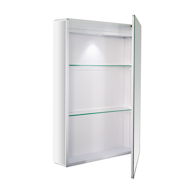 Aluminum Alloy Waterproof Single Door LED Bathroom Mirror Cabinet